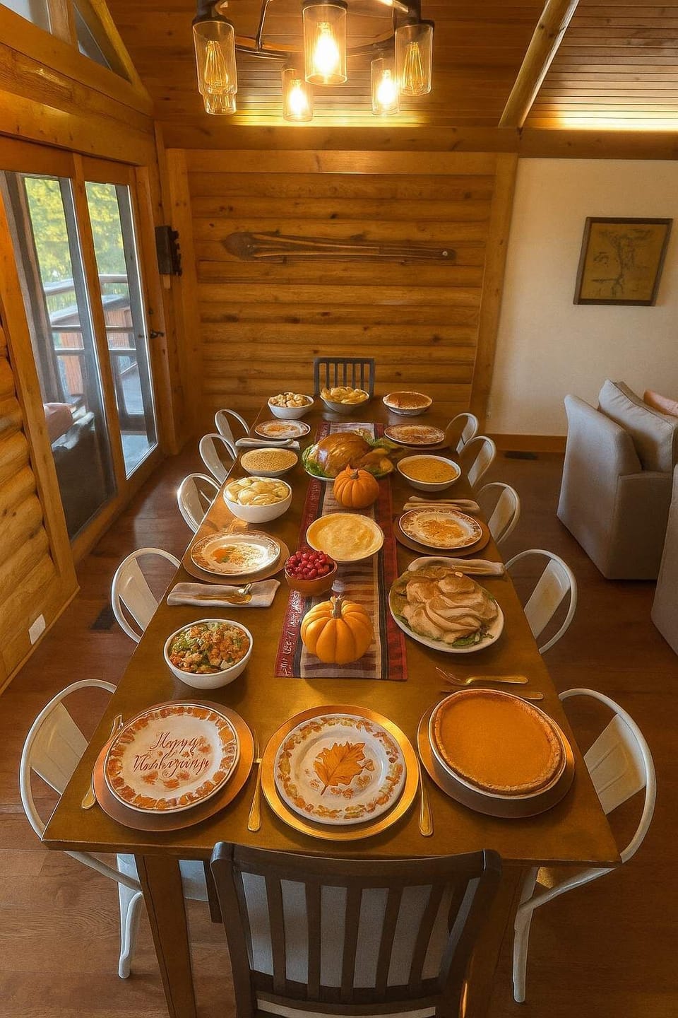 Spacious table designed to accommodate every meal.