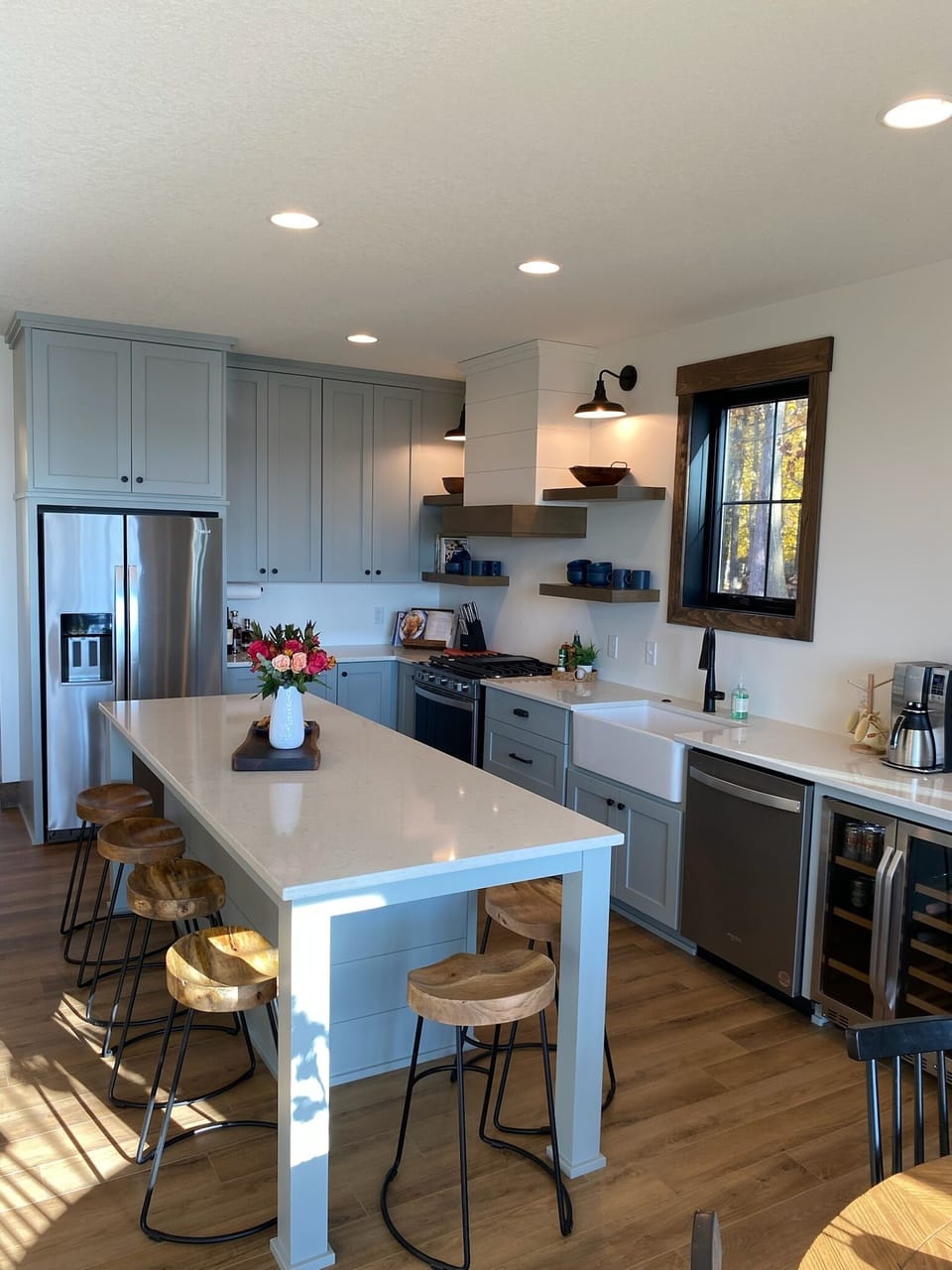 Chefs kitchen- island seats 6 