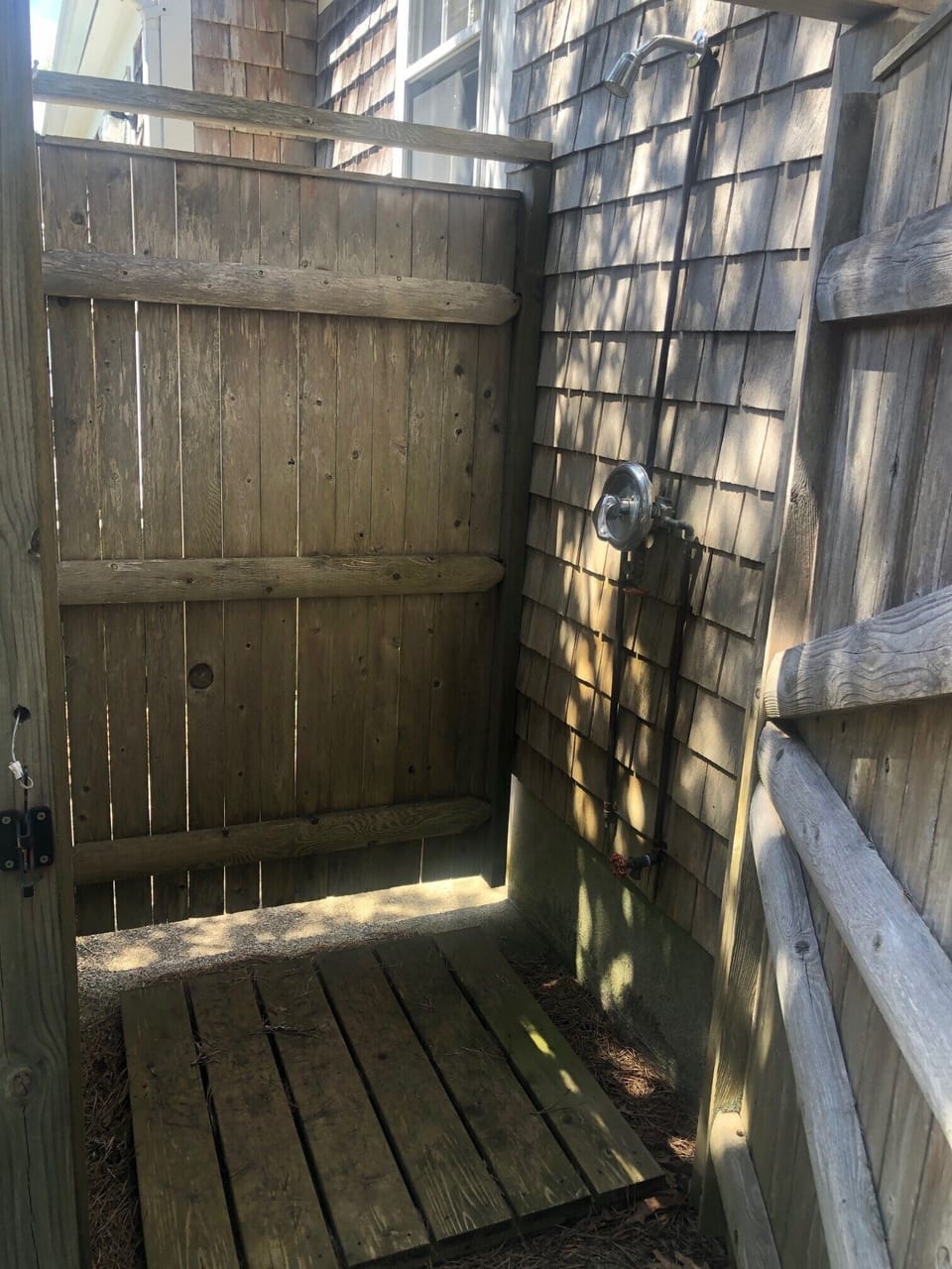 Outdoor shower. 
