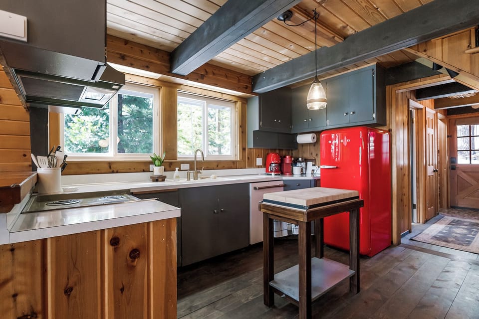 The Red SMEG appliances are a favorite among guests