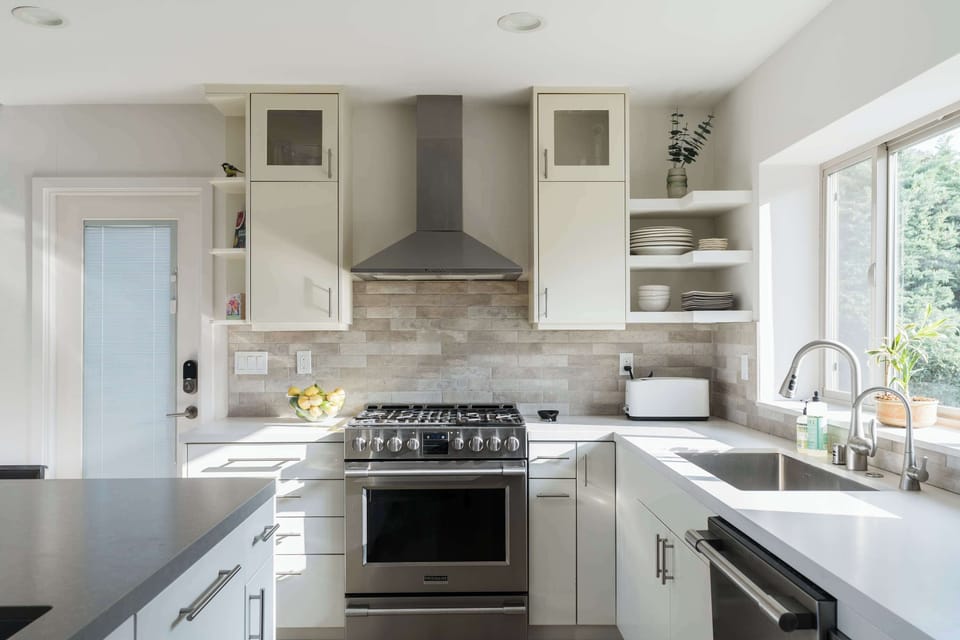 Kitchen | Equipped with Cooking Essentials Including Plates, Cups, Pots, Pans, Cutlery, Oils, and Spices