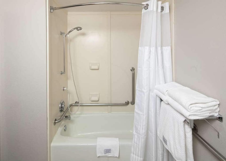 Refresh with a hot shower and fluffy towels ready.