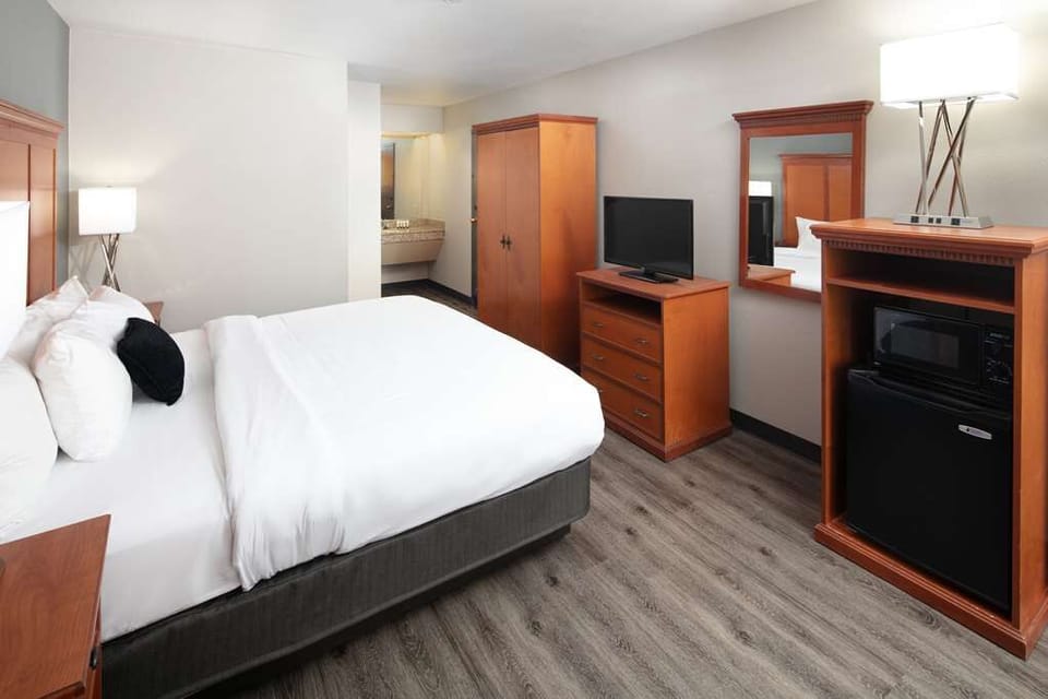 Enjoy in-room convenience with mini fridge and quick microwave bites.