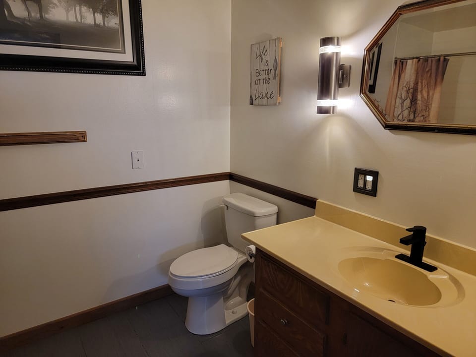 full bath and shower tiles toilet paper rags, soap . all you will need