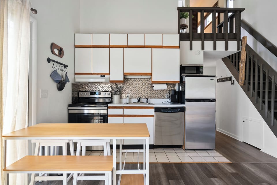 Fully stocked kitchen with all you'll need during your stay.