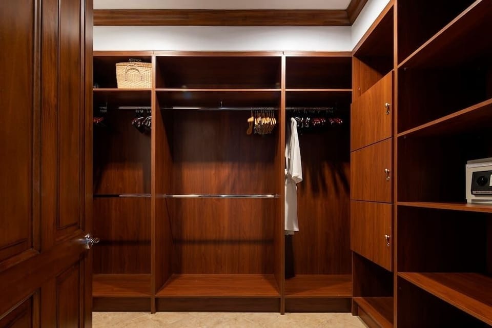 walk in closet in master bedroom