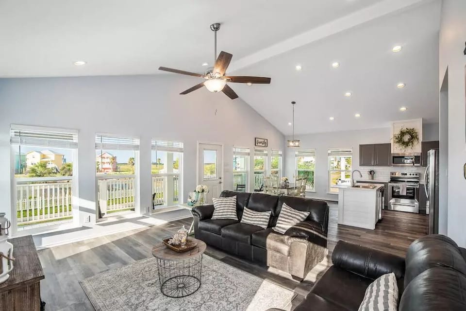 The living area has views in all directions