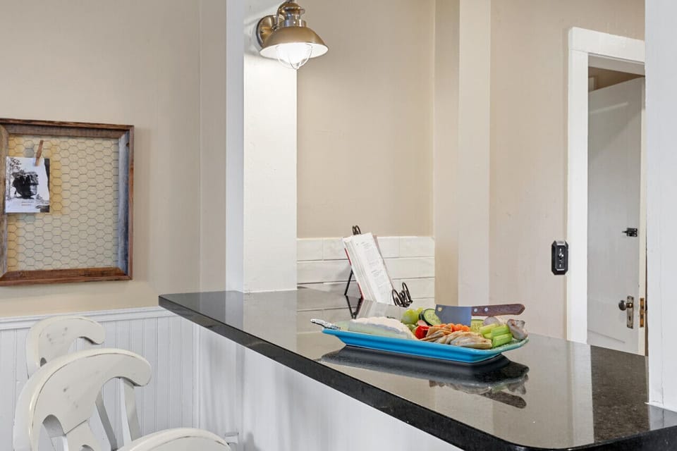 Kitchen Island with 3 pub height adjustable chairs