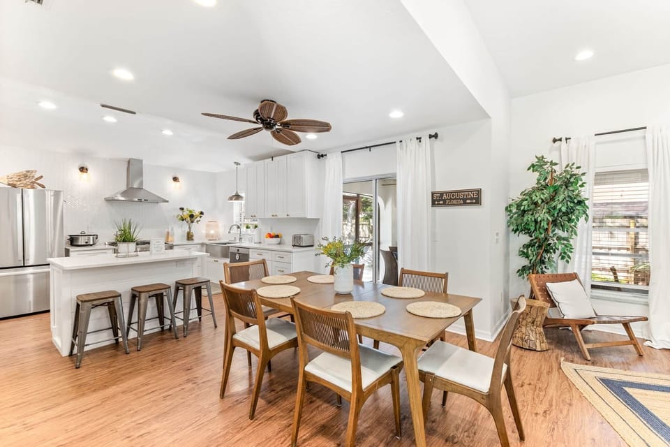Open concept kitchen and dining
