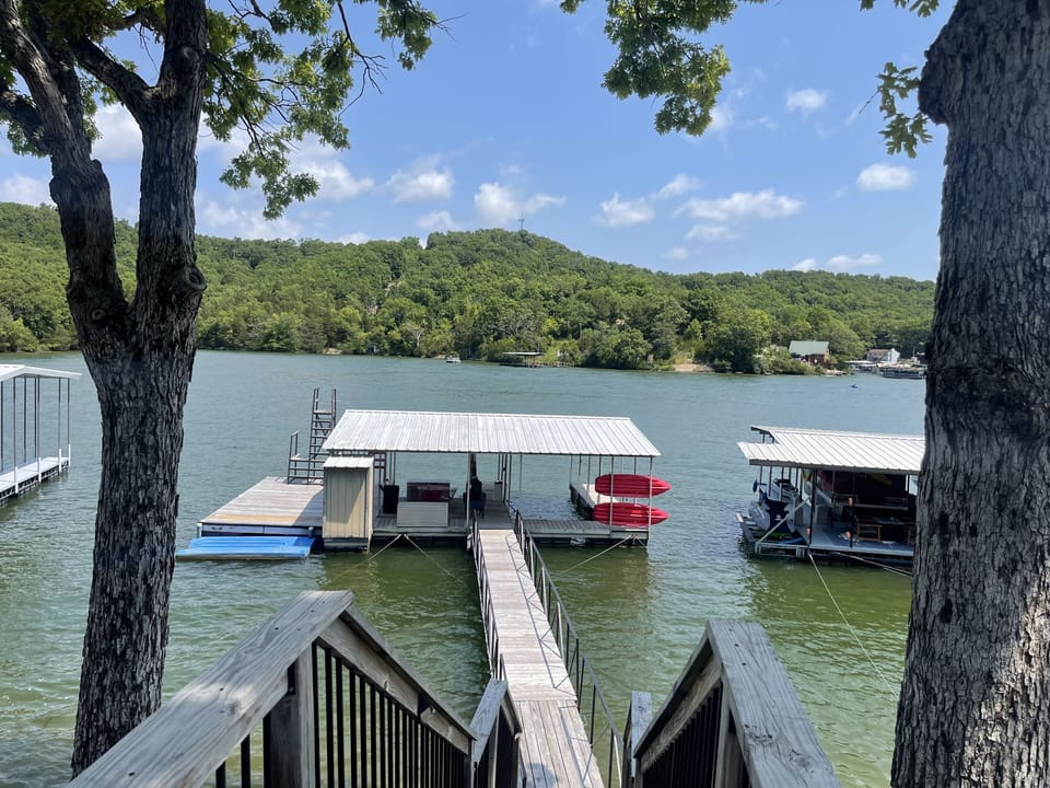 View of dock from deck.