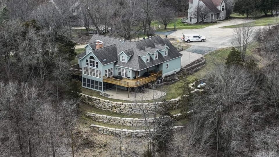 This aerial view of the house gives you a sense for how much space you'll have for fun with family and friends!