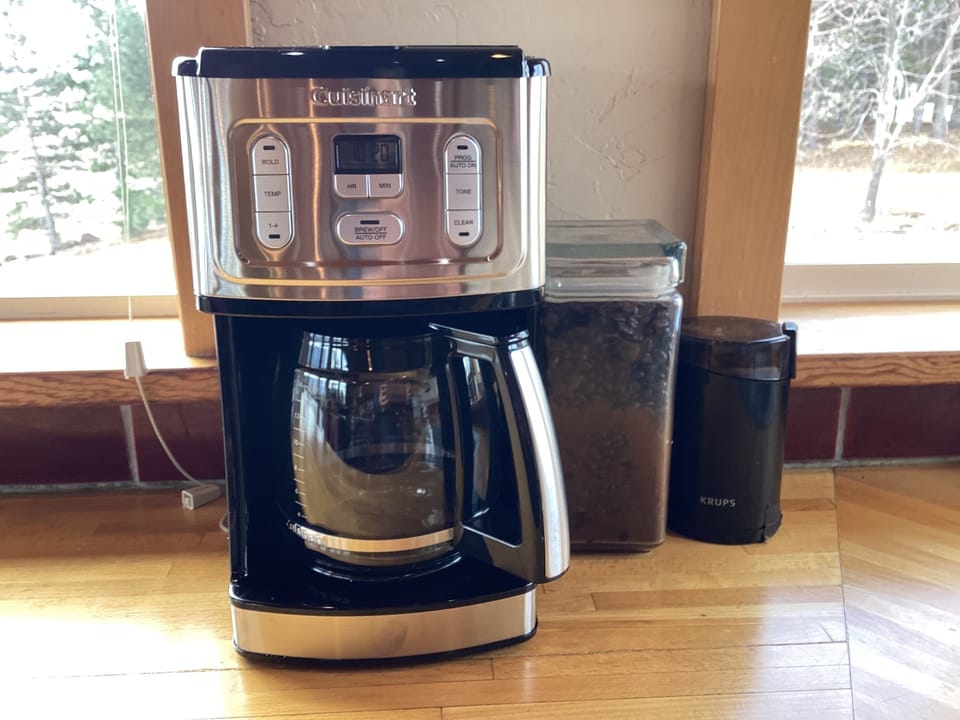 New Cuisinart coffee maker plus coffee and grinder to start your day.