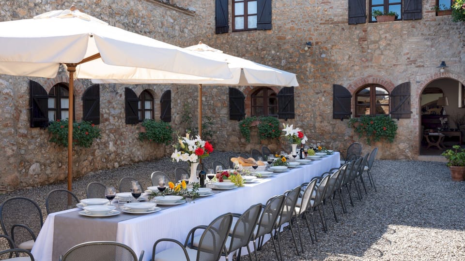 Outdoor banquet area