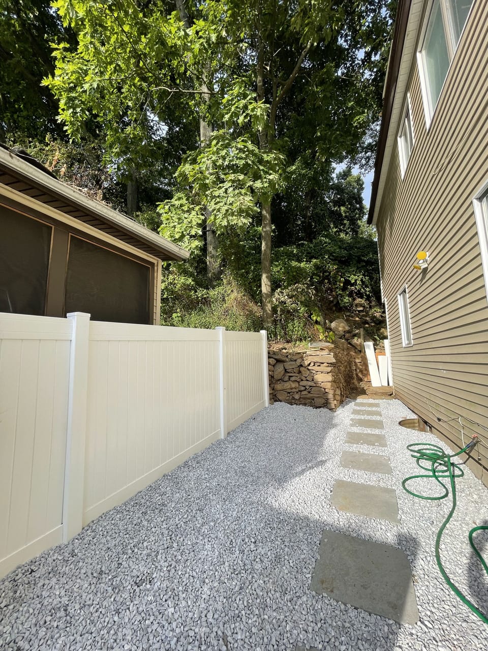 Private fenced in side yard