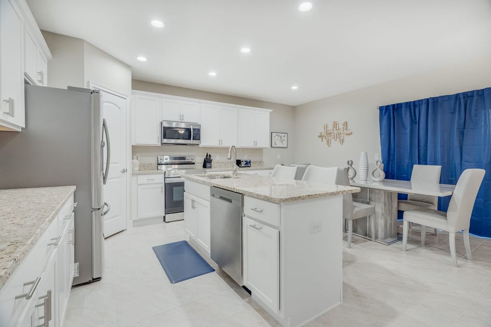 Kitchen comes fully stocked for all your cooking needs.