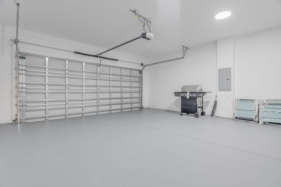 Gas Grill stored in the garage always ready for guests!