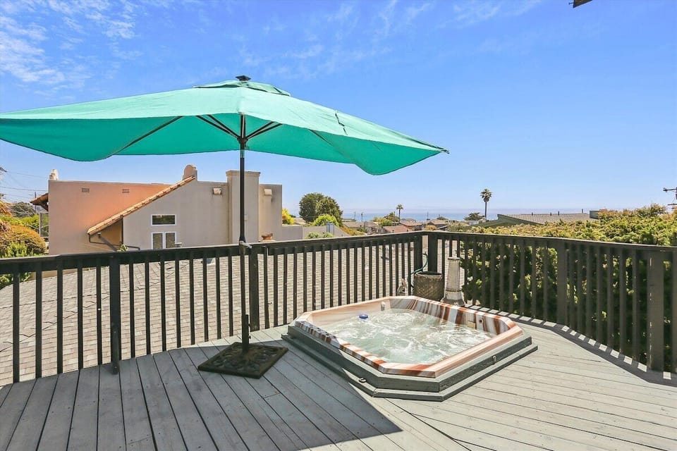 balcony with hot tub