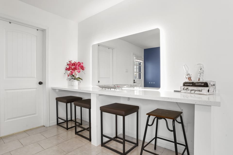 Get ready for a night on the town with the light up vanity for 4