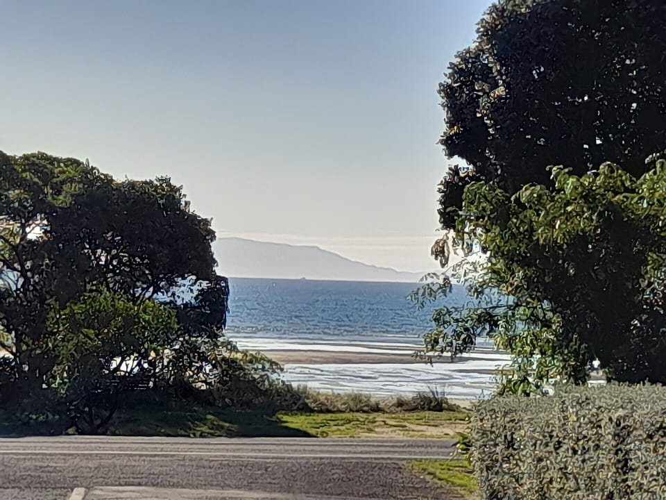 Beach across the road