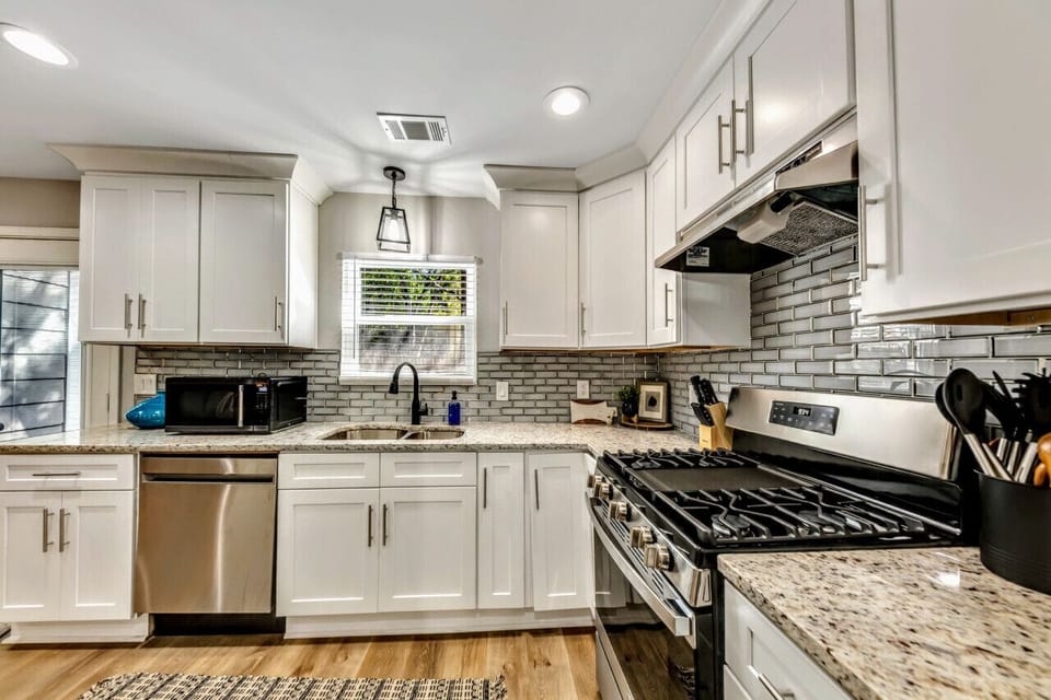 New Kitchen.  Well stocked with kitchen supplies