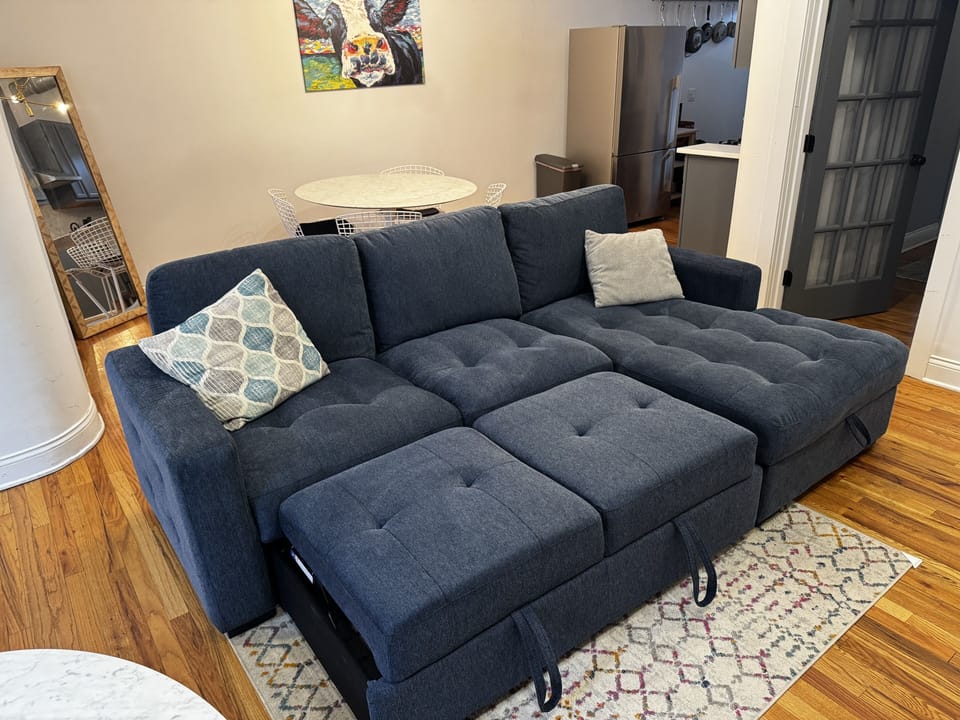 Furniture, Couch, Appliance, Refrigerator, Chair