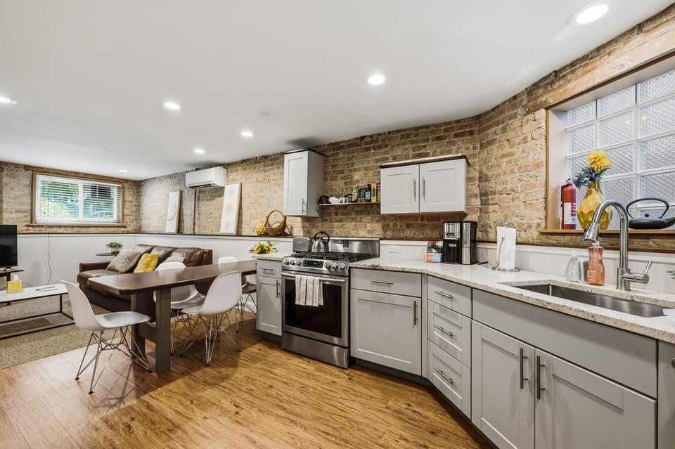 Indoors, Kitchen, Sink, Floor, Chair