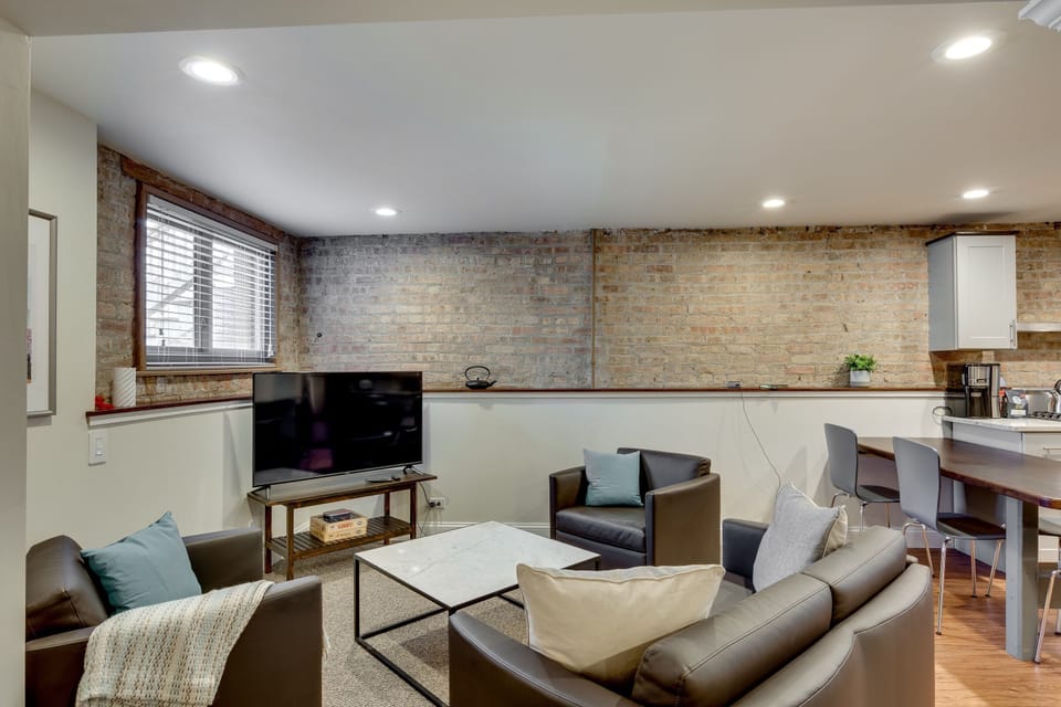 Our living room exudes comfort! And is ready for you to make yourself at home in