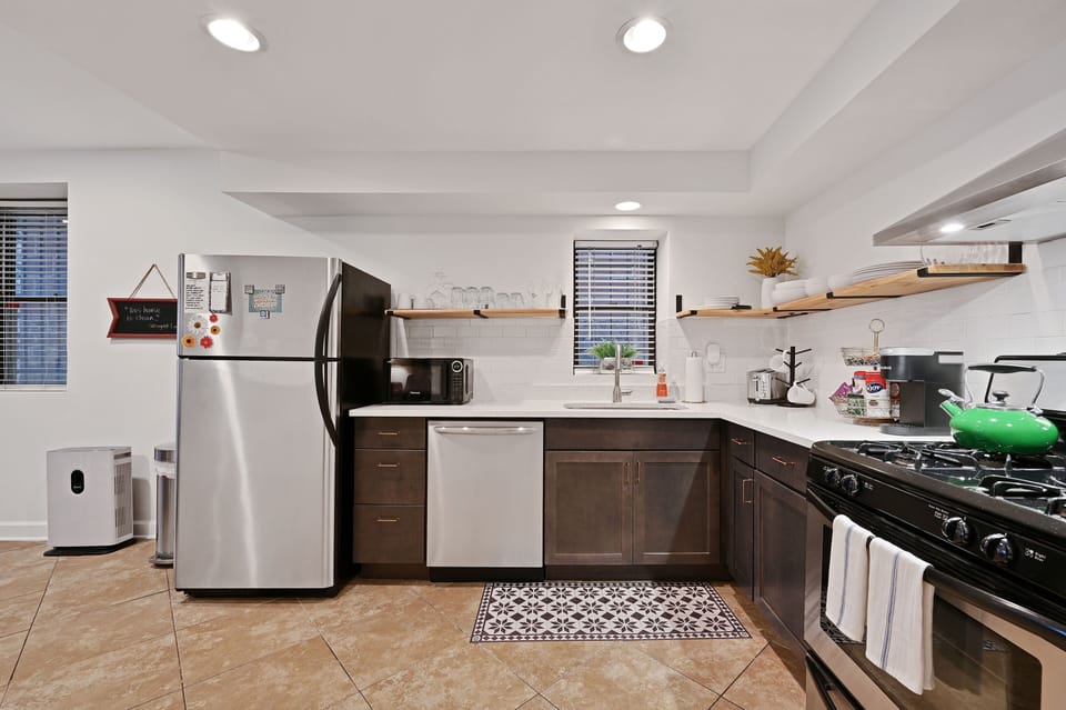 Indoors, Kitchen, Floor, Refrigerator, Flooring
