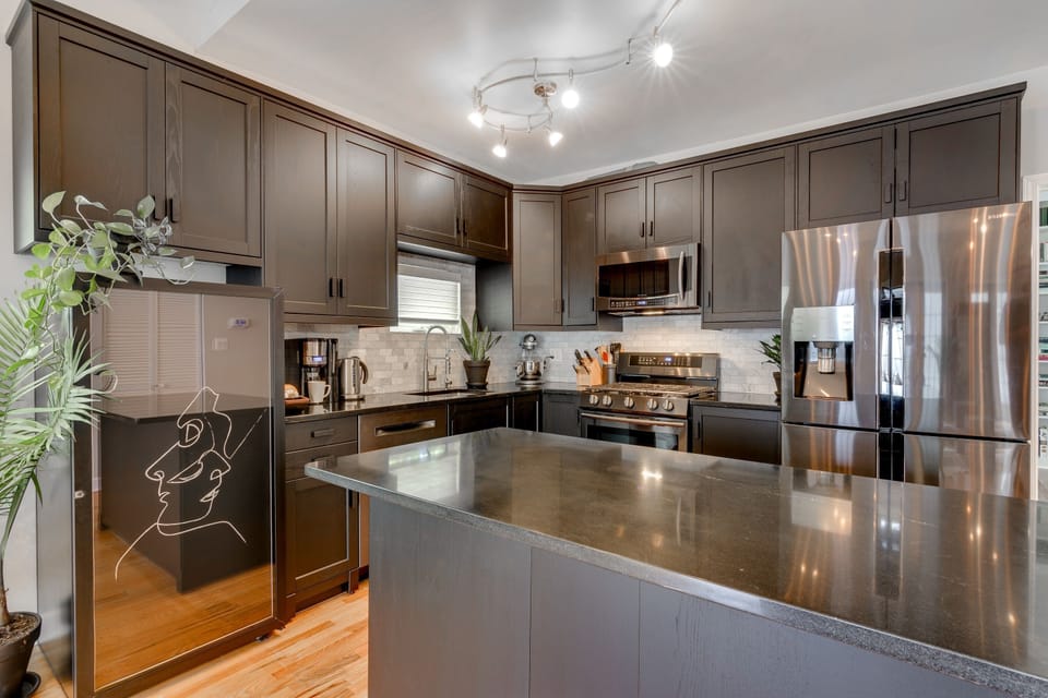 Room, Indoors, Kitchen, Kitchen Island, Flooring