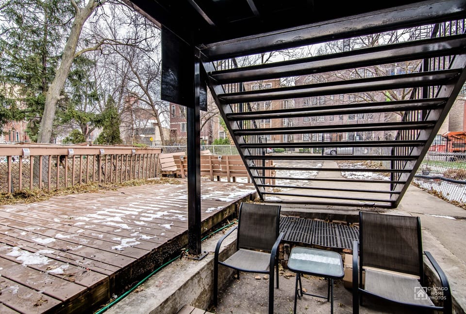 Patio, Pergola, Flagstone, Chair