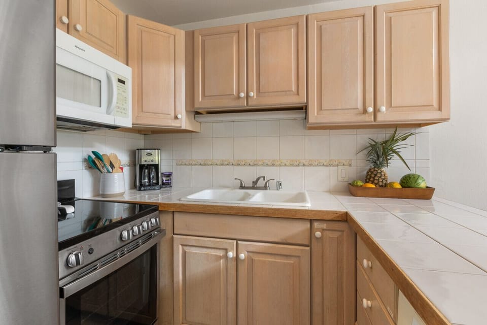 Clean, practical kitchen setup ready for simple cooking.