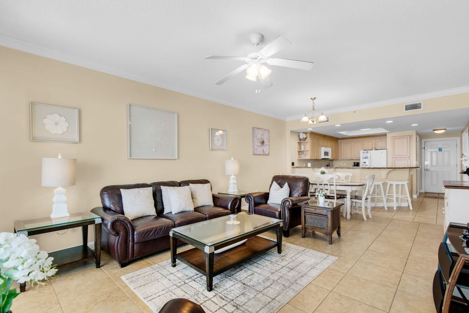 Living room to kitchen view