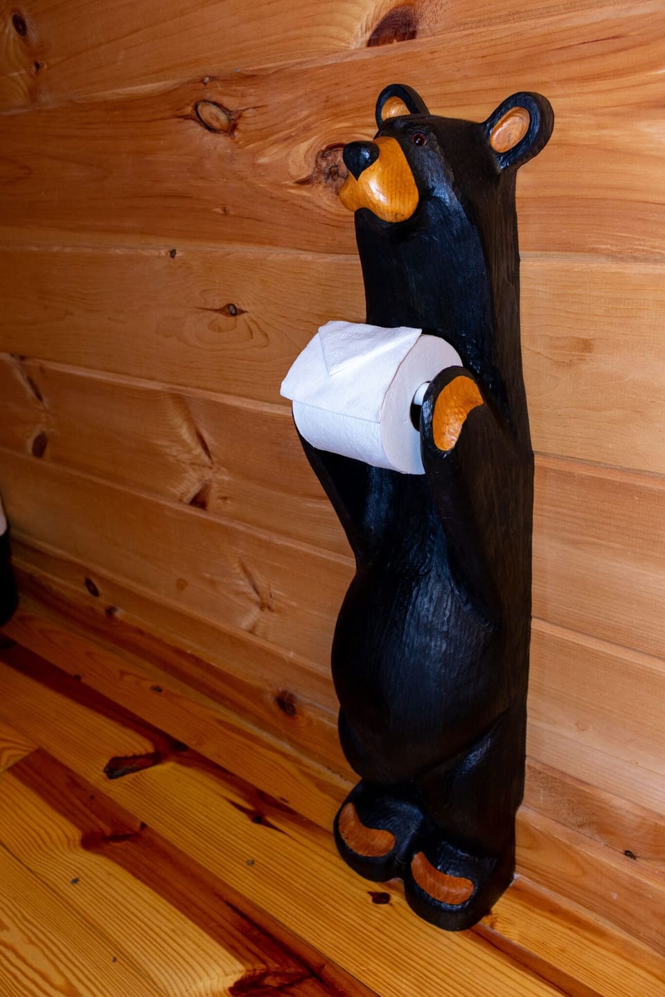 Our favorite (and very helpful) little bears can be found in each bathroom!