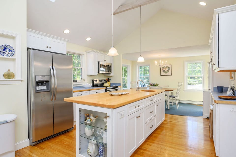 Hardwood floors and newer appliances at 6 Brooks Lane Harwich Port Cape Cod - New England Vacation Rentals  #BookNEVRDirectBrooksLaneBeachHouse