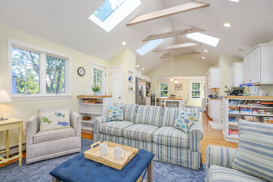 Sky lights and comfy seating at 6 Brooks Lane Harwich Port Cape Cod - New England Vacation Rentals  #BookNEVRDirectBrooksLaneBeachHouse