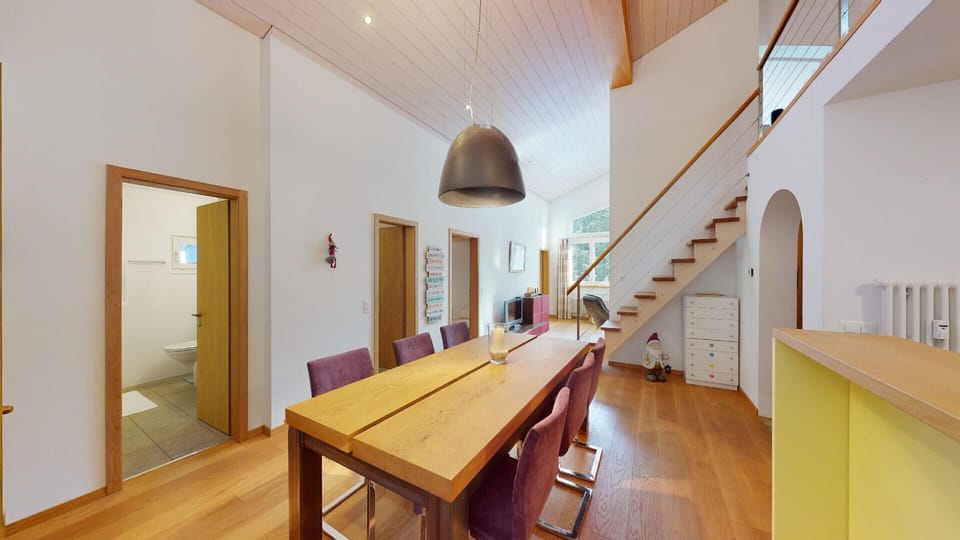Living area with a dining table