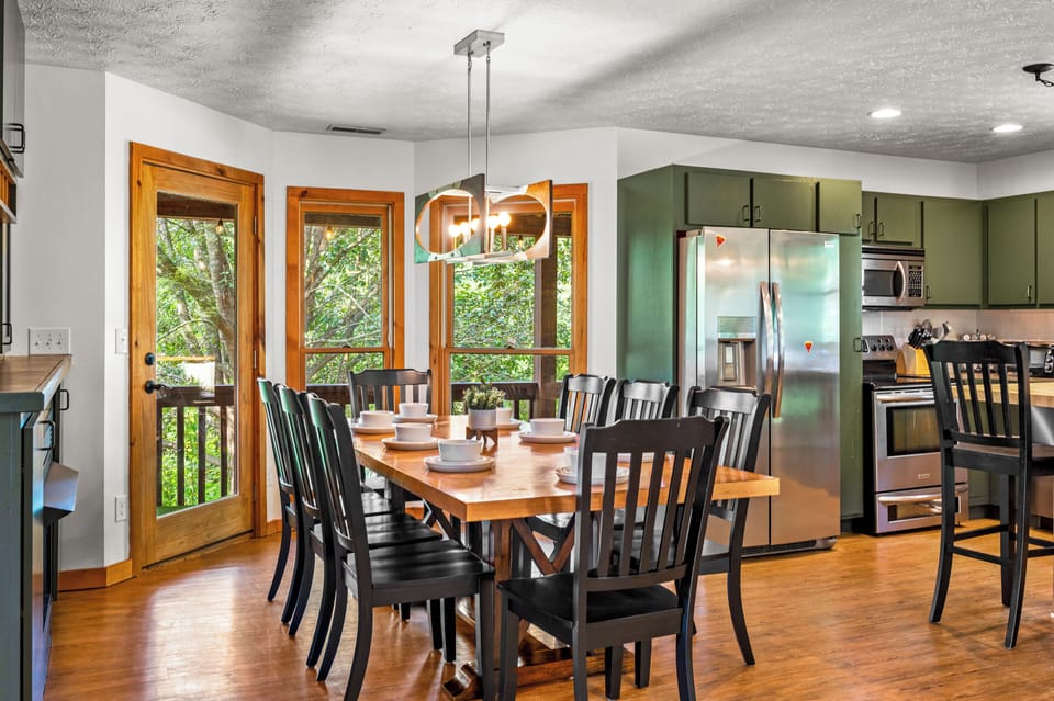 Big windows to the wrap around porch.