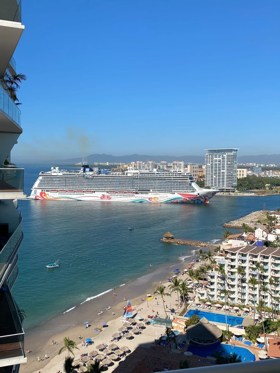 Cruise ship arrival view