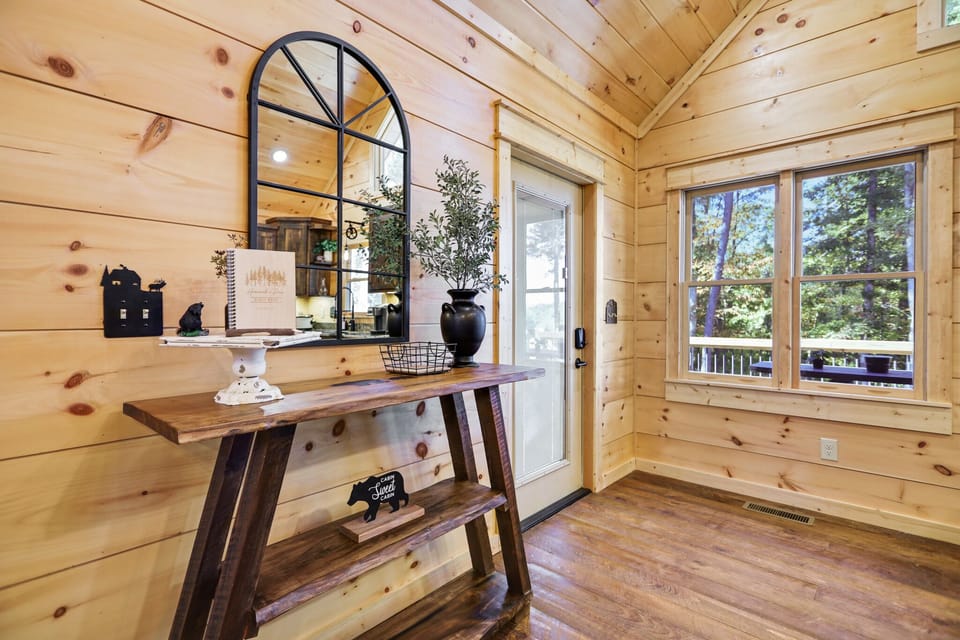 Simple, welcoming entry with a place for keys and essentials as you come and go.