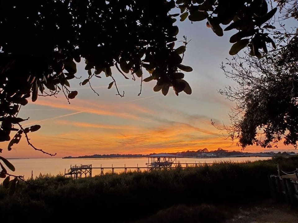 There are many places to take in the beautiful sunsets! This is at the end of 6th street.