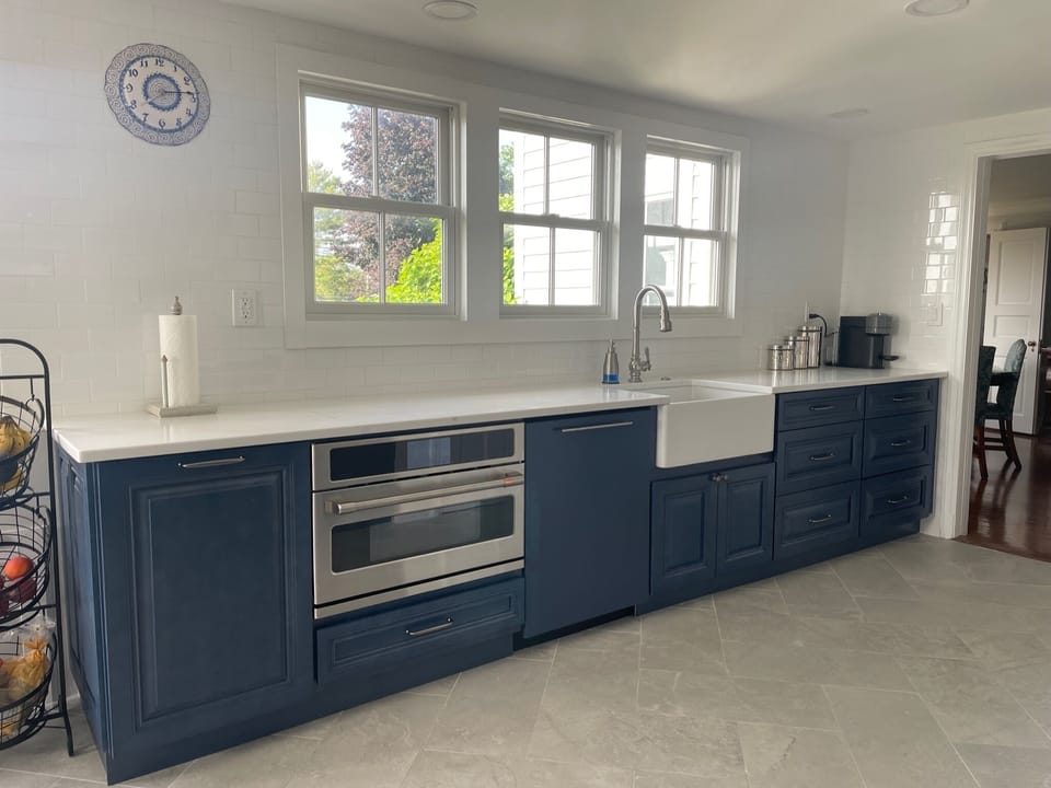 Brand new appliances include advantium oven and large commercial grade oven
