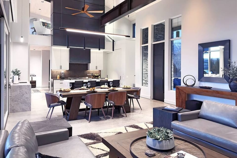The great room flows from living, dining and kitchen so your whole group can be present!
