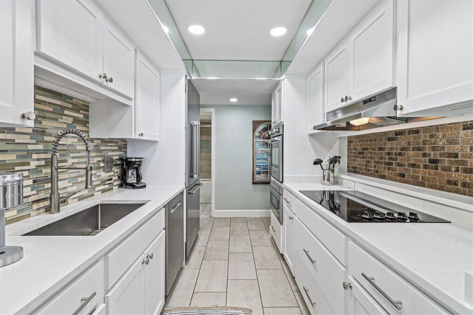 Updated kitchen with stainless steel appliances