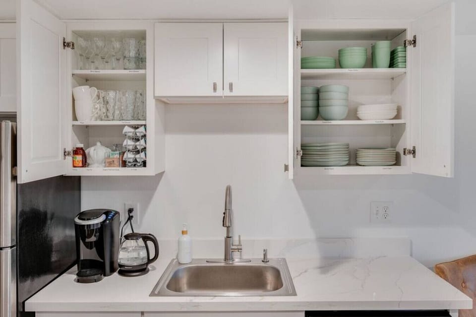 Fully stocked kitchen with everything you need to cook as well as complimentary coffee and tea.