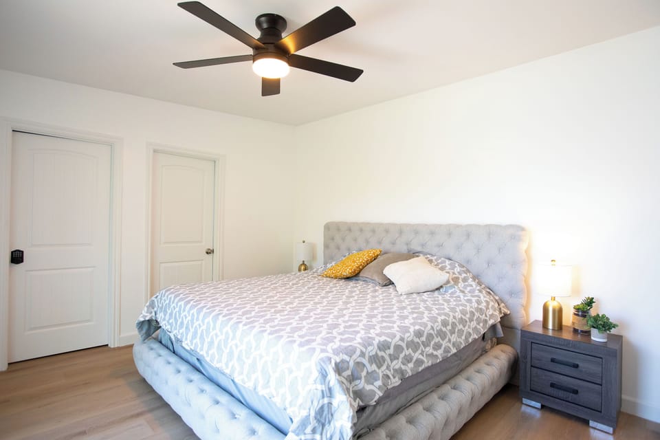 Largest bedroom: California king bed, ensuite full bath, garden access