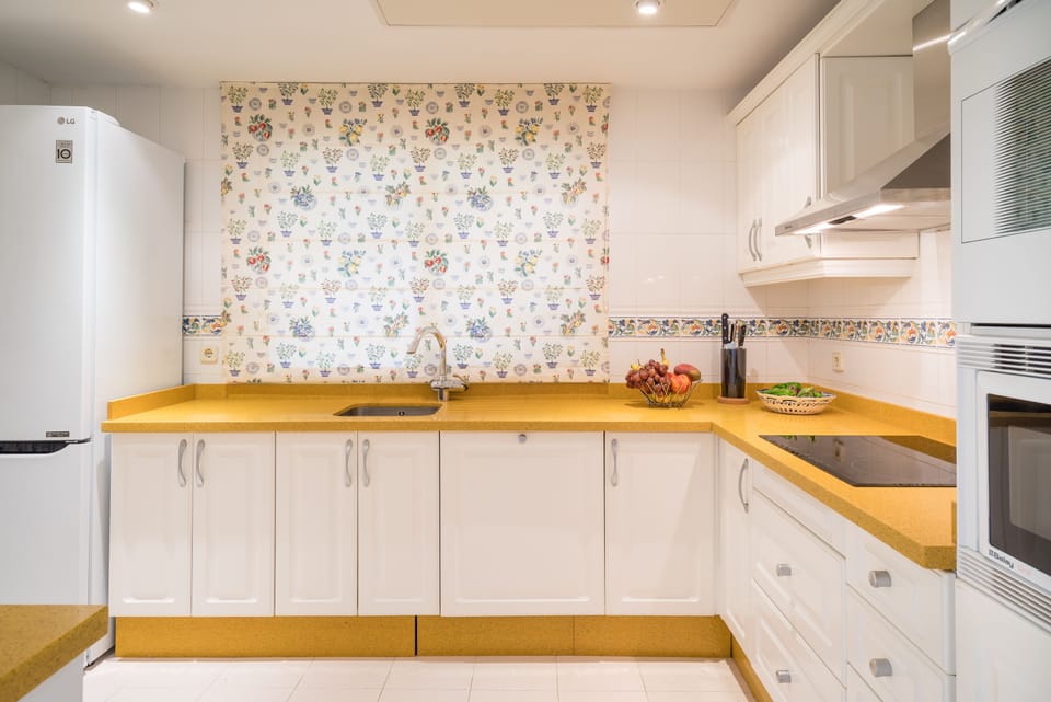 This is our family kitchen, fully equipped for year-round living.