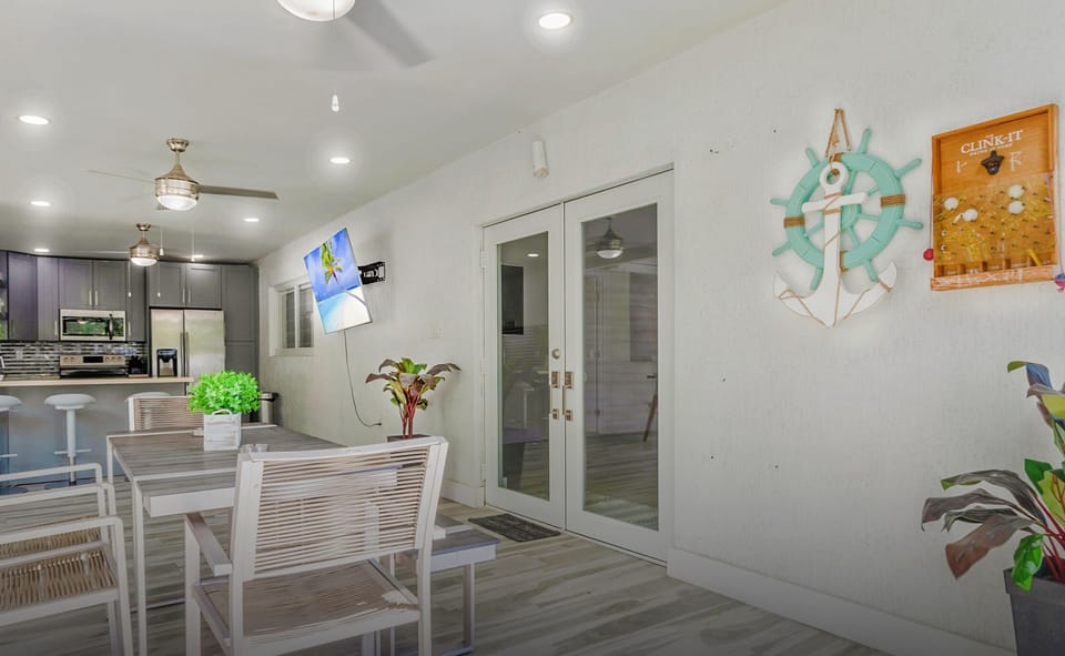 Our  light-filled dining and kitchen space