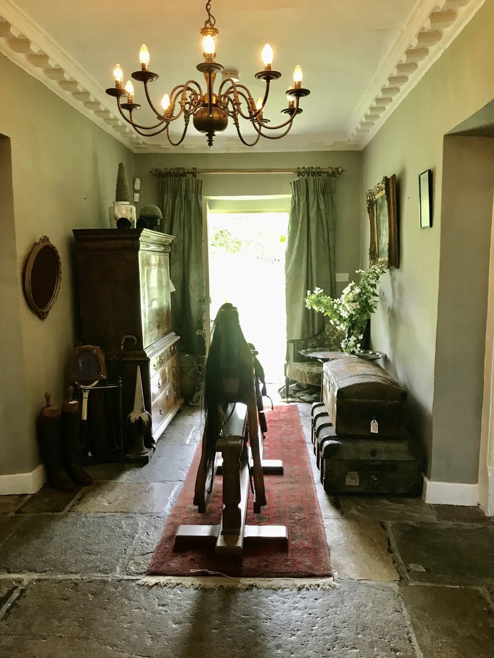 The Grand Entrance Hall leading Front & back of Manor