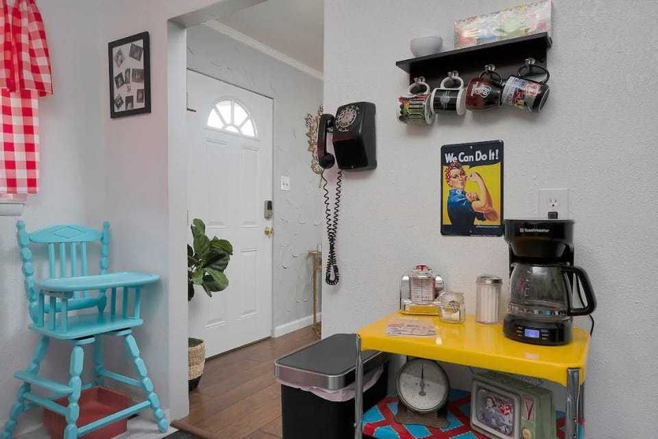 Fully stocked coffee bar available.
Bluetooth Diner mini replica juke box 