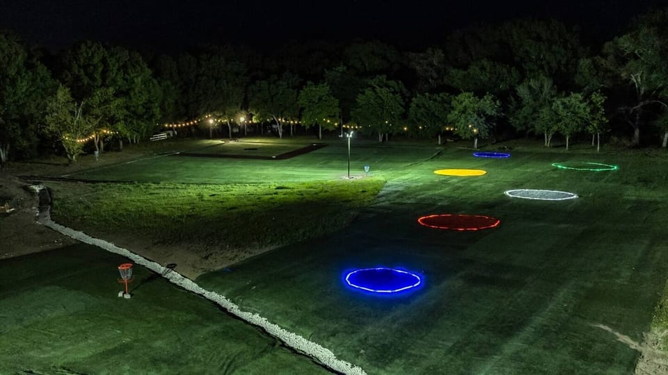 Take a look at our softball field, mini top golf driving range, and enjoy some disc golf